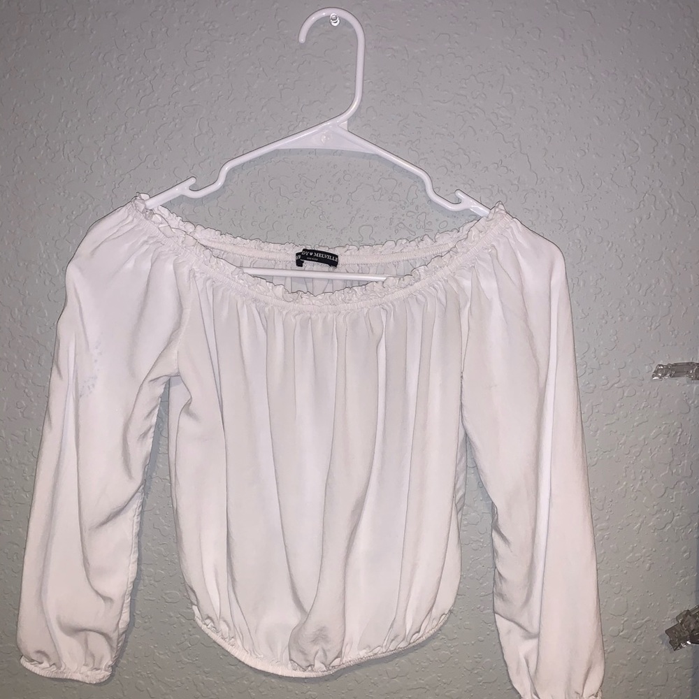 White off the shoulder shirt